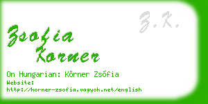 zsofia korner business card