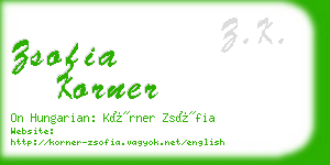 zsofia korner business card